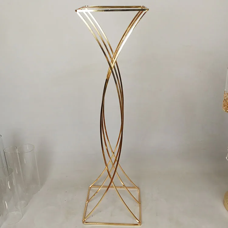 Whole elegant wedding high acrylic flower stand lead flower stand table gold balcony flower decor