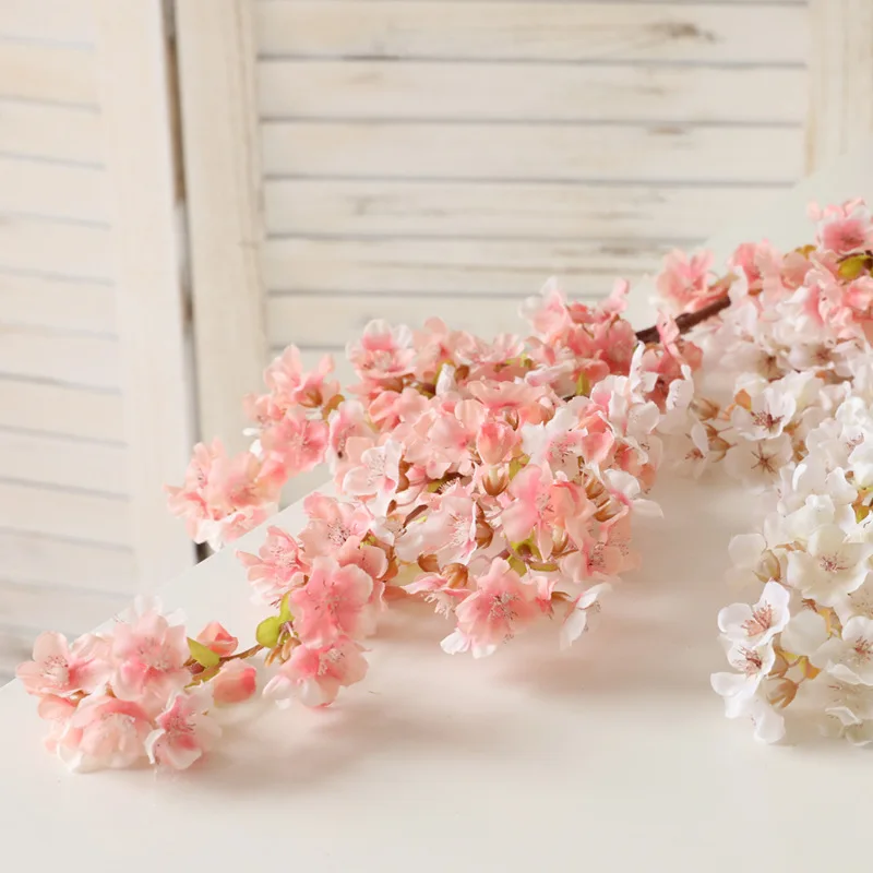 Small White Real Touch Artificial Cherry Blossom Outdoor Tree Flower Branches For Wedding