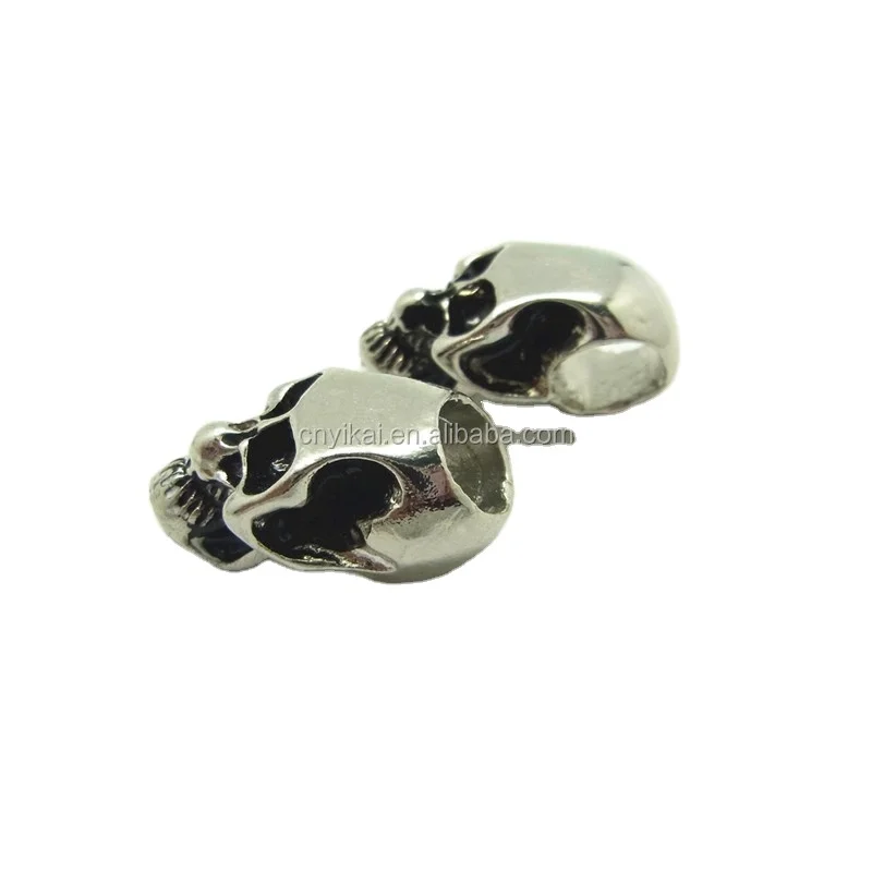 wholesale skull beads for paracord with horizontal holes