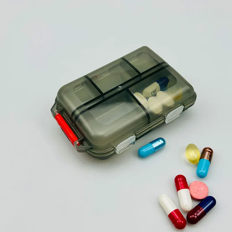 Best Sale BPA Free Custom Logo Color Durable Pill Organizer 10 Compartments Travel PP Plastic Pill Box