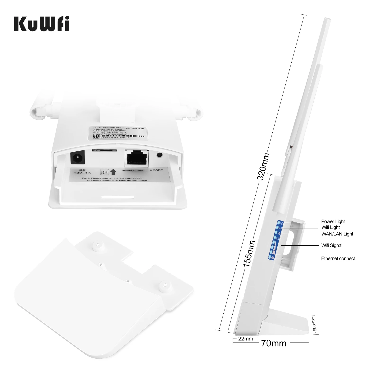 Настроенный KuWFi 4g 5g Wi-Fi маршрутизатор с sim-картой наружной антенной lte и слот