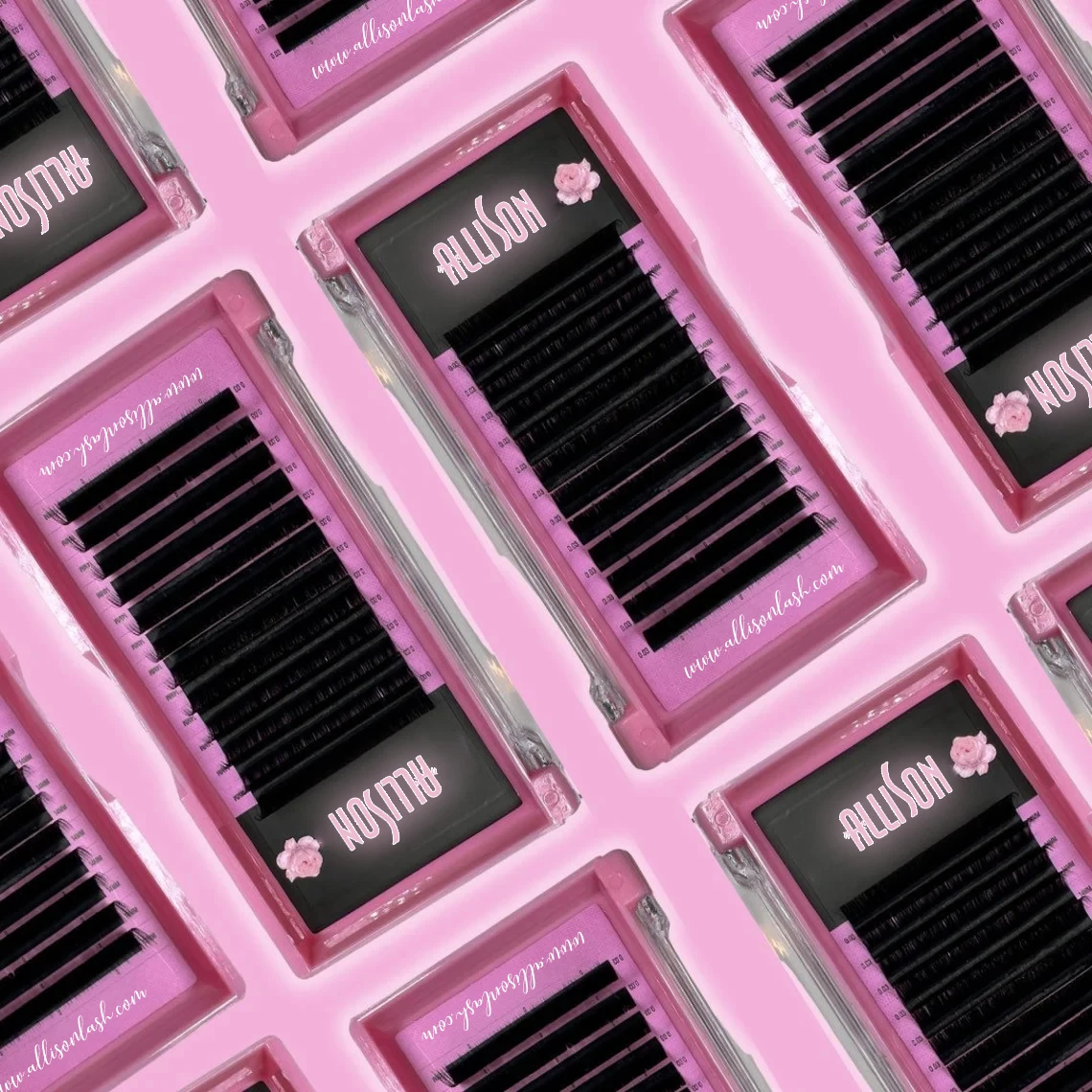 Allison Vegan Friendly Eyelashes Fluffy Individual Lashes Trays 0.03 0.05 0.07 6-25mm Jet Black Velvet Lash Extension Trays