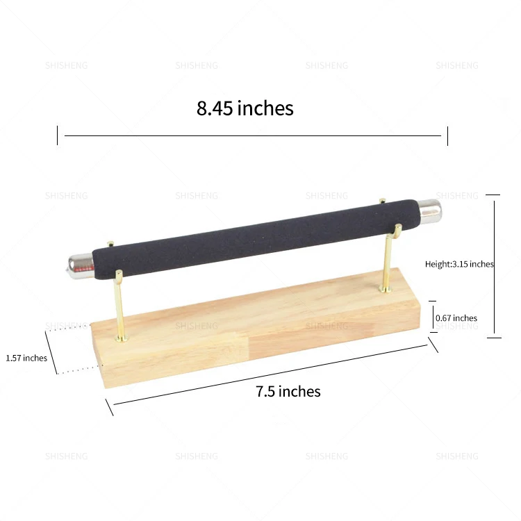 SHI SHENG DIY Wood Display Green Velvet T-bar Ring Display Holder for Women Jewelry Organizer Tool Show