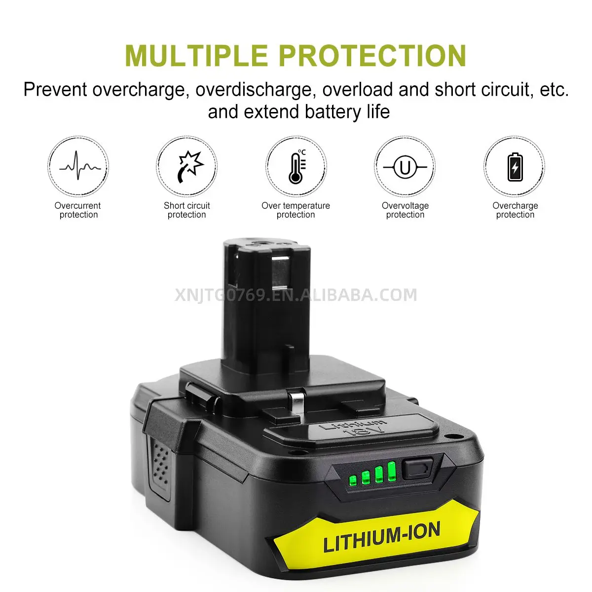 Сменный литий-ионный аккумулятор Ryobi 21700 Cell 18 в 4 Ач P102 P103