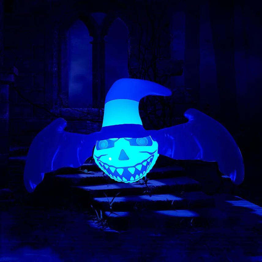 Halloween Inflatable Haunted House Decorations Pumpkin Ghost Halloween Yard Decorations Eyeball Bat Inflatable