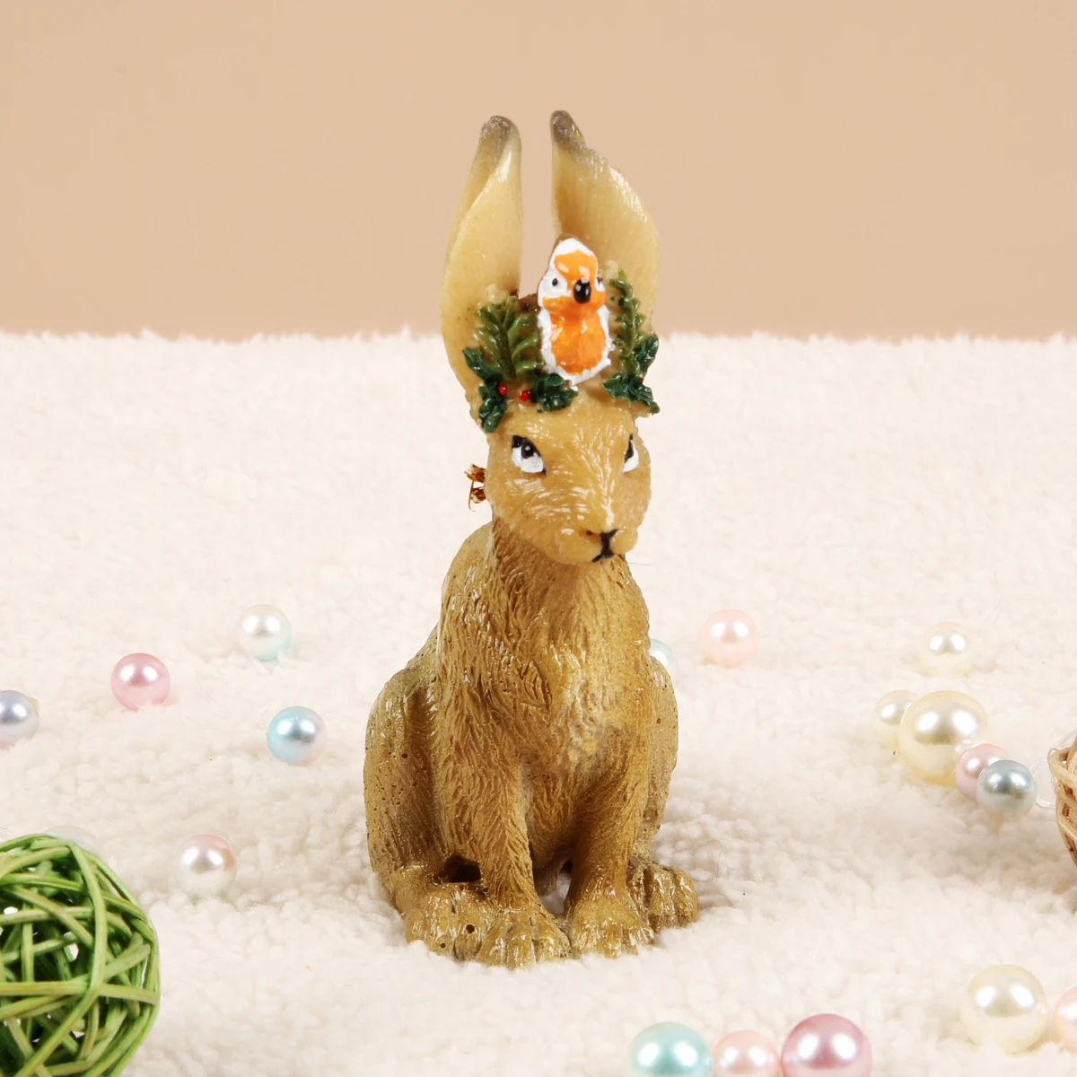 Hot sale glass resin rabbit handmade colorful glass christmas ornaments