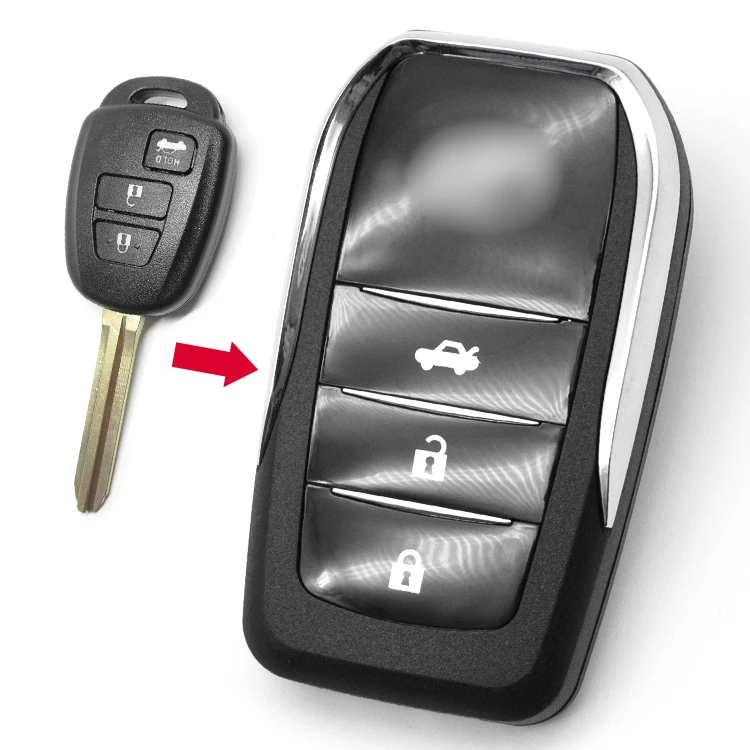 Fob 2/3/4 Buttons Modified Key Shell Flip Cover Case For T-oyota Tacoma Rav4 Sequoia RAV4 Tundra 2014 2015 2016 2017 2018