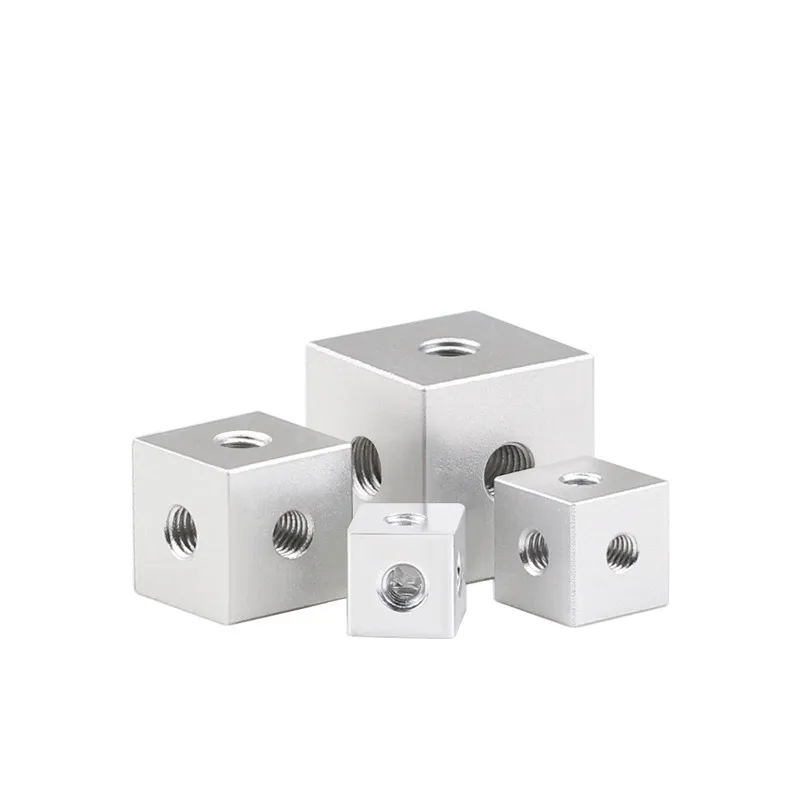 Customized Fixing Block Connection Nuts Acrylic Aluminum Alloy Connector Cube Hex Nut Six-Sided Square Cube Nut