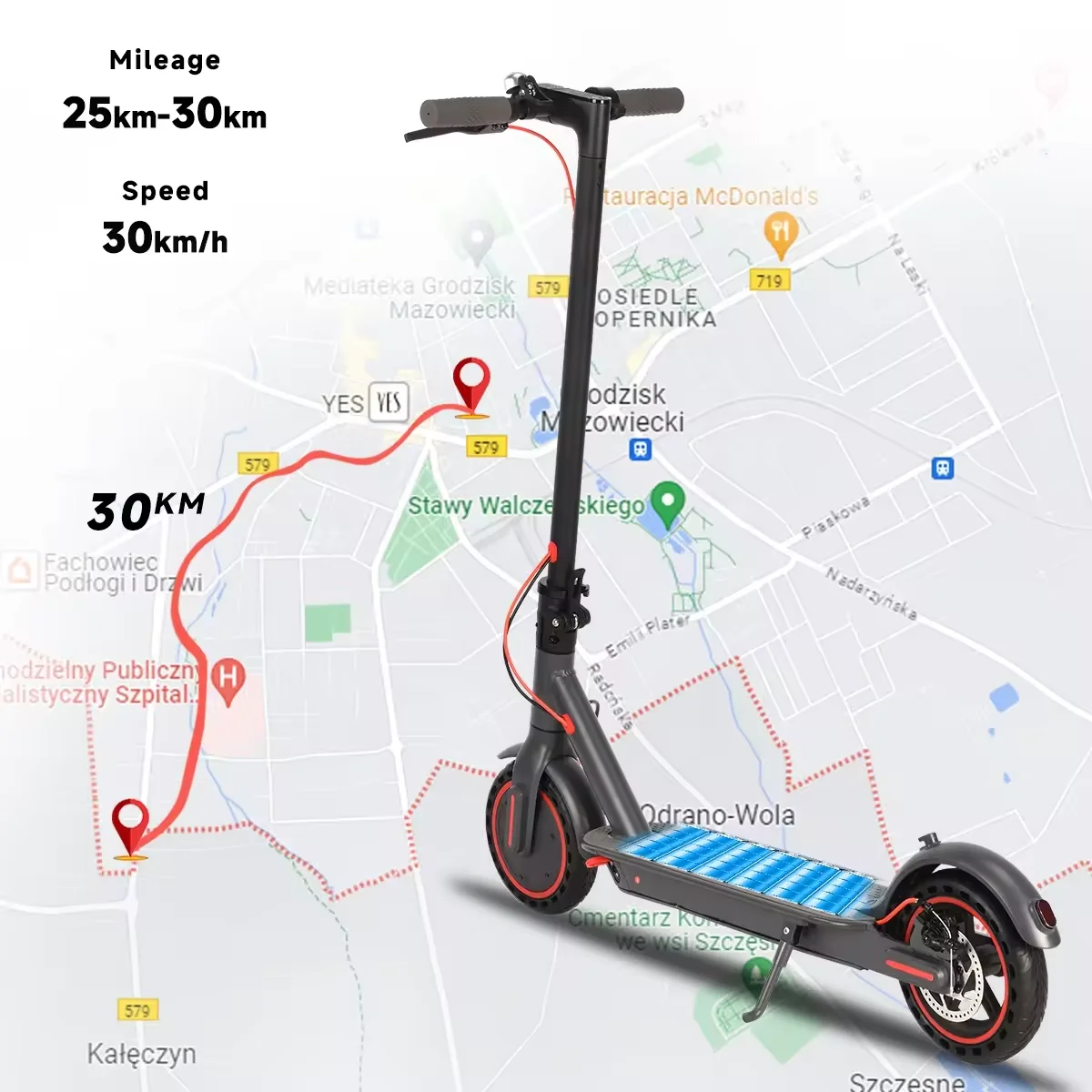 USA UK PL DE Warehouse Electrical Scooters With 350W 10.4Ah 8.5 Inch Solid Tire Adults escooter For Convenient City Mobility