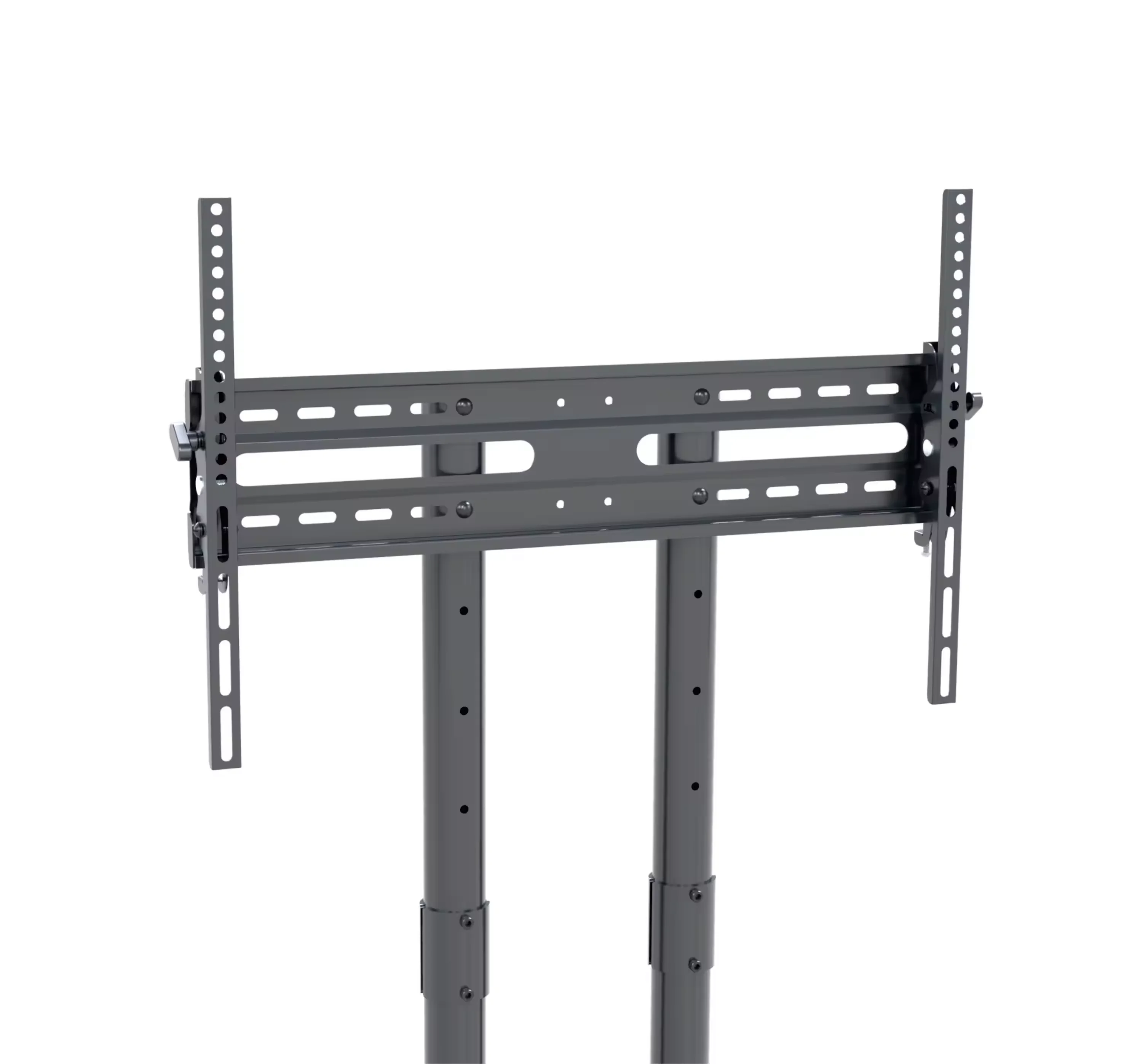 Ergonomic Movable TV Cart Portable Adjustable Mobile Stand Cart Trolley Stand with Tray above Wheels for 55-85