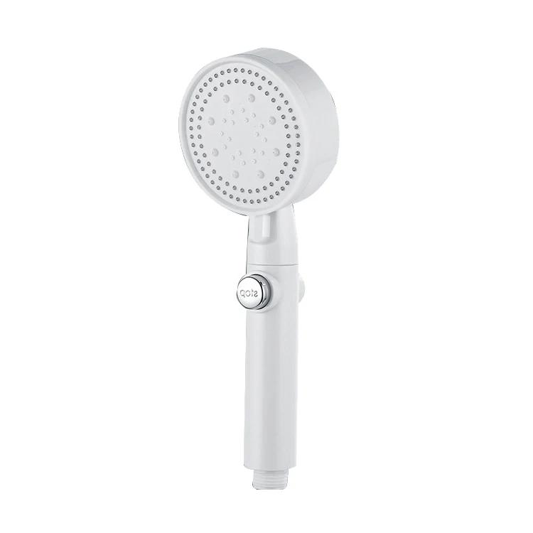 High Pressure Rainfall Chromed ABS Plastic Handheld Shower Head with On Off Switch Button