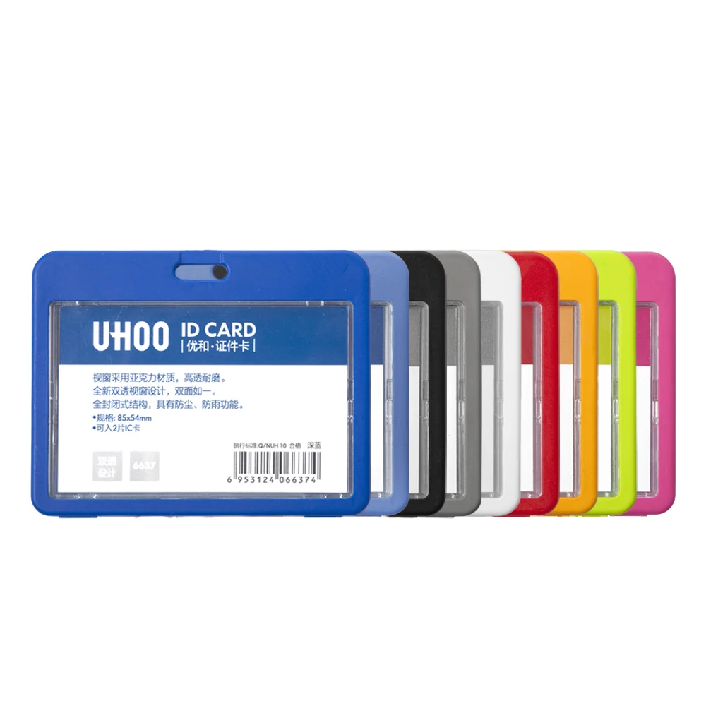 Custom Gift Dual-Sided Transparent Acrylic Badge Card Holder with Lanyard Work & Credit Card Use Custom Logo Aluminium Material