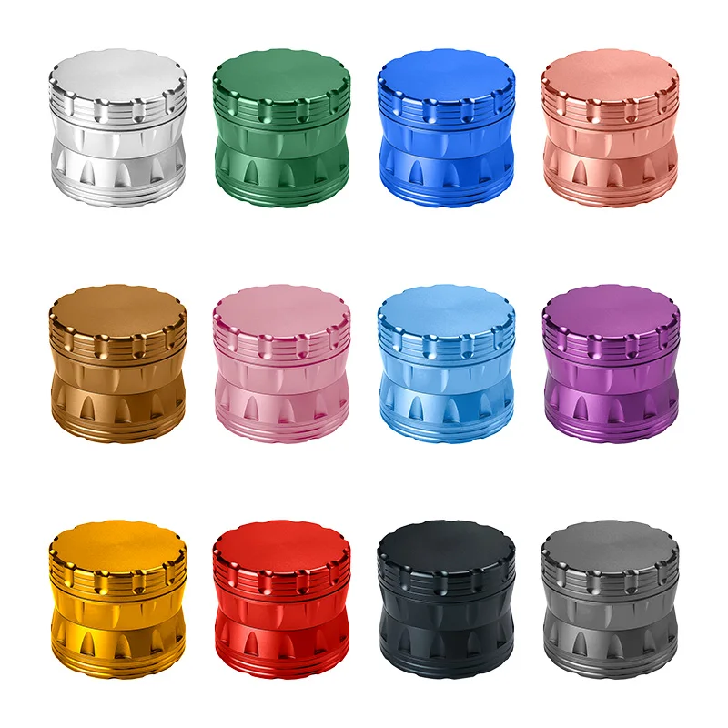 China bulk wholesale spice magnetic crusher herb grinder 4 piece part layer aluminium metal tobacco herb grinder