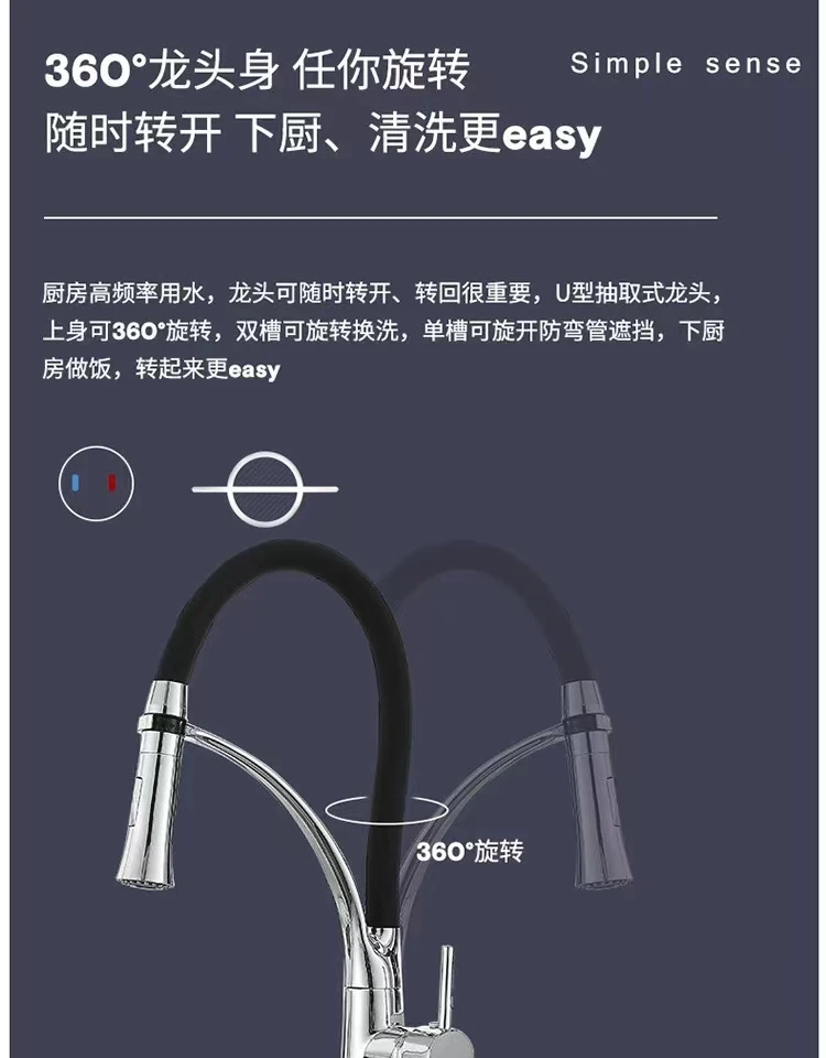 Modern Black Kitchen Faucet Rotatable Kitchen Sink Tap Taps Pull Out Spray Nozzle Brass Kitchen Mixer Faucets