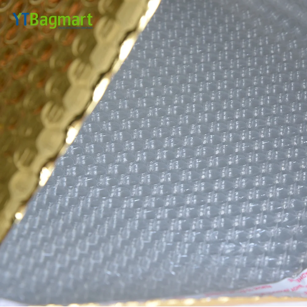 Metallic Foil Gold Bubble Mailers Plastic Courier Envelopes Shipping Package Golden Mailing Bags