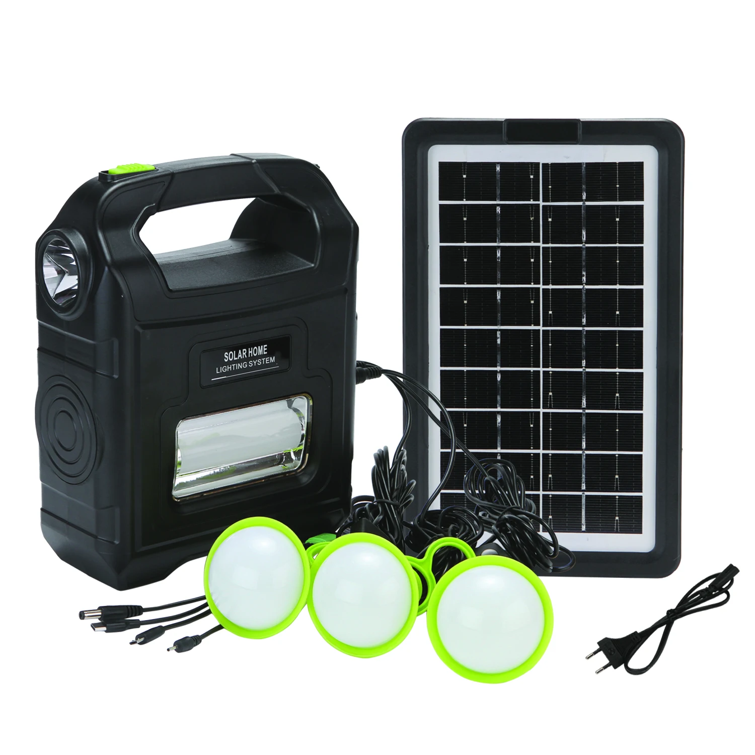 DT-9026  DAT solar lighting system with 3 bulbs and USB  function solar energy system solar power bank with Type C