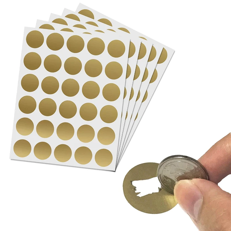 DIY 1 Inch Gold Round Circle Sheet Scratch Off Stickers