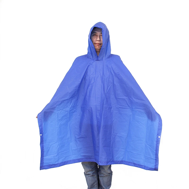 BLACK reusable eco-friendly pvc rain poncho with  logo