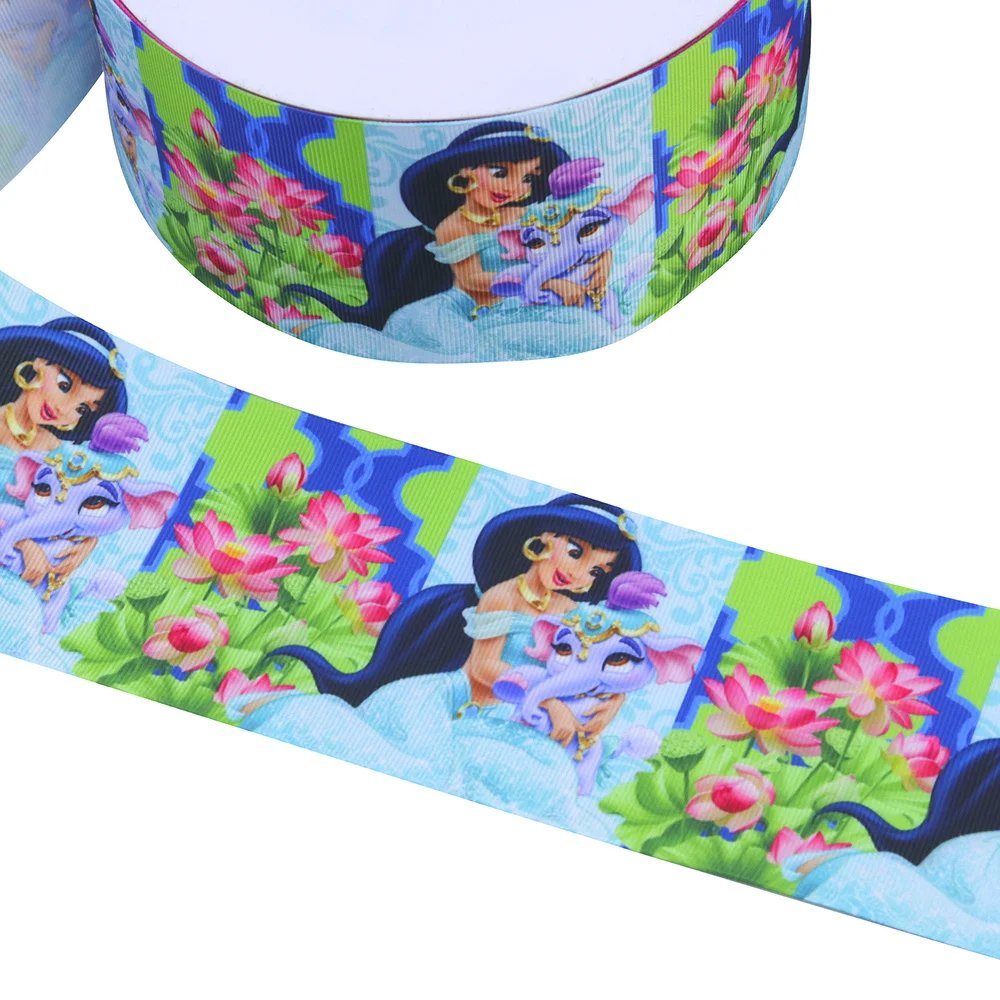 Wholesale 3 inch Cute Character Girls grosgrain printed ribbon heat transfer ribbon For Hair Accessories