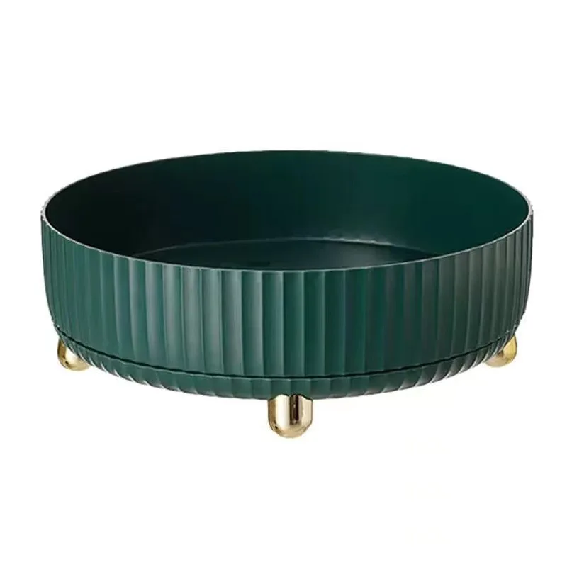 Multi-functional 360-degree rotating storage box rack shelf turntable cosmetic seasoning bottle storage tray