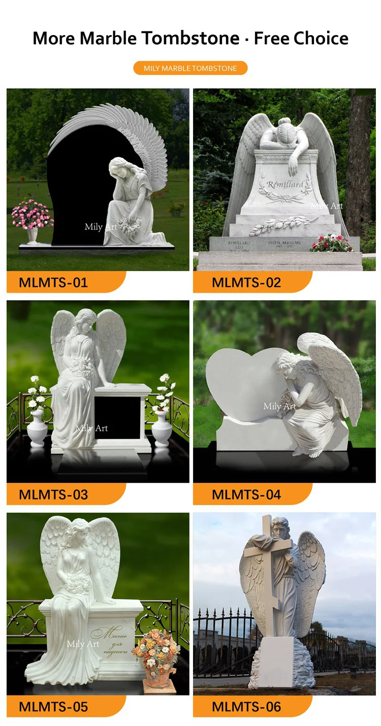 Marble Angel Statue Tombstone 