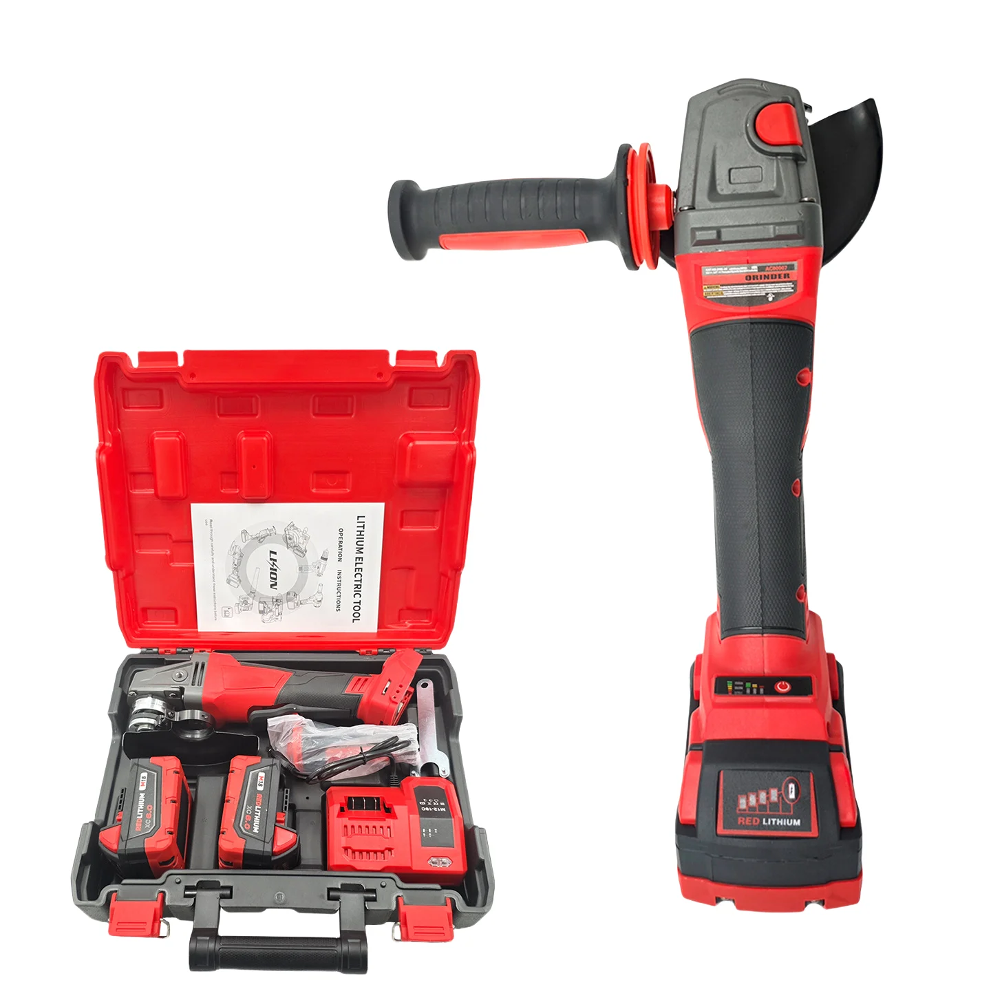 Hot Selling 18V Industrial/DIY Grade Cordless Battery Angle Grinder with 21V 230M Paddle Switch Type Brushless