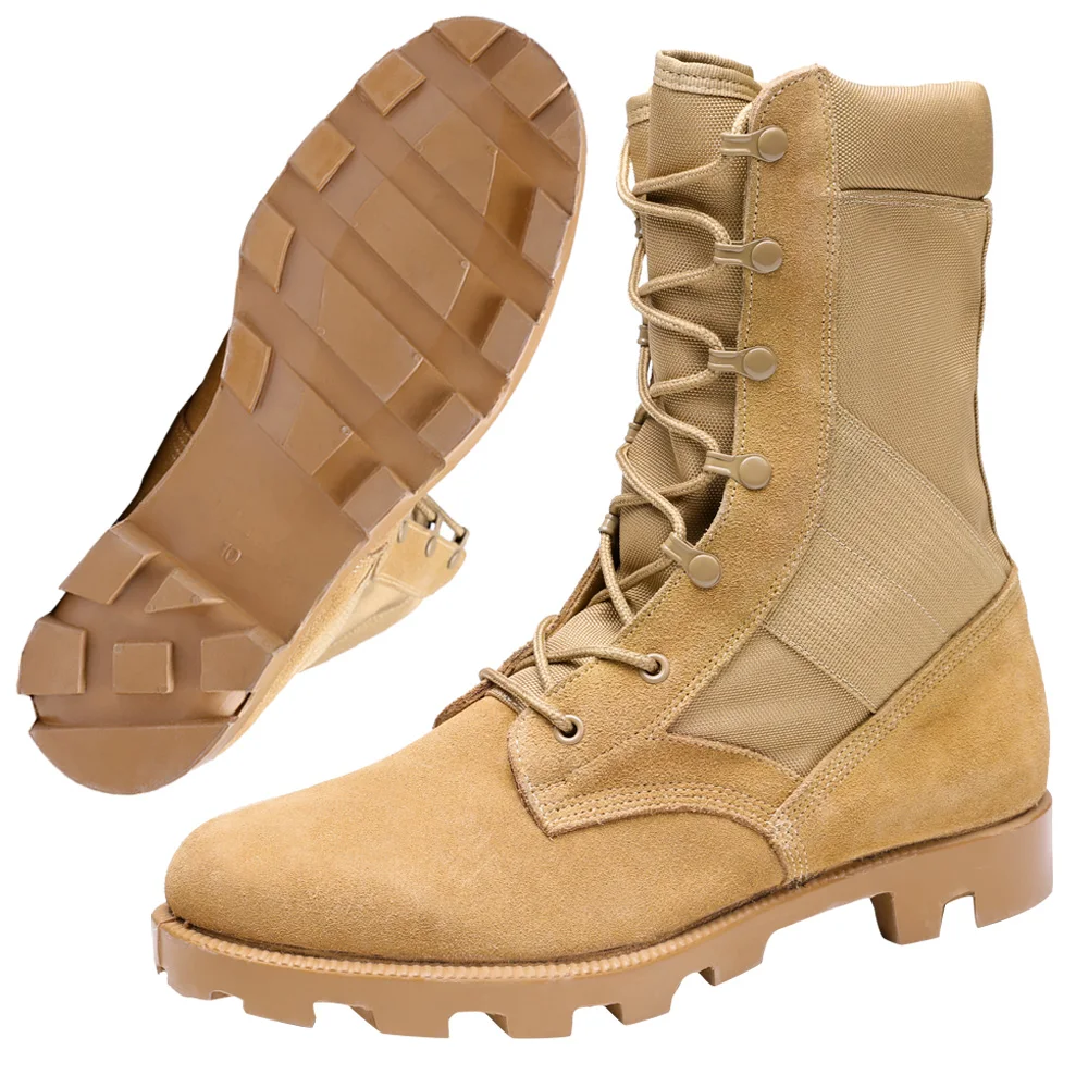 XINXING Custom Waterproof Panama Sole Desert Boots Suede Leather Brown Khaki Men Tactical Combat Boots