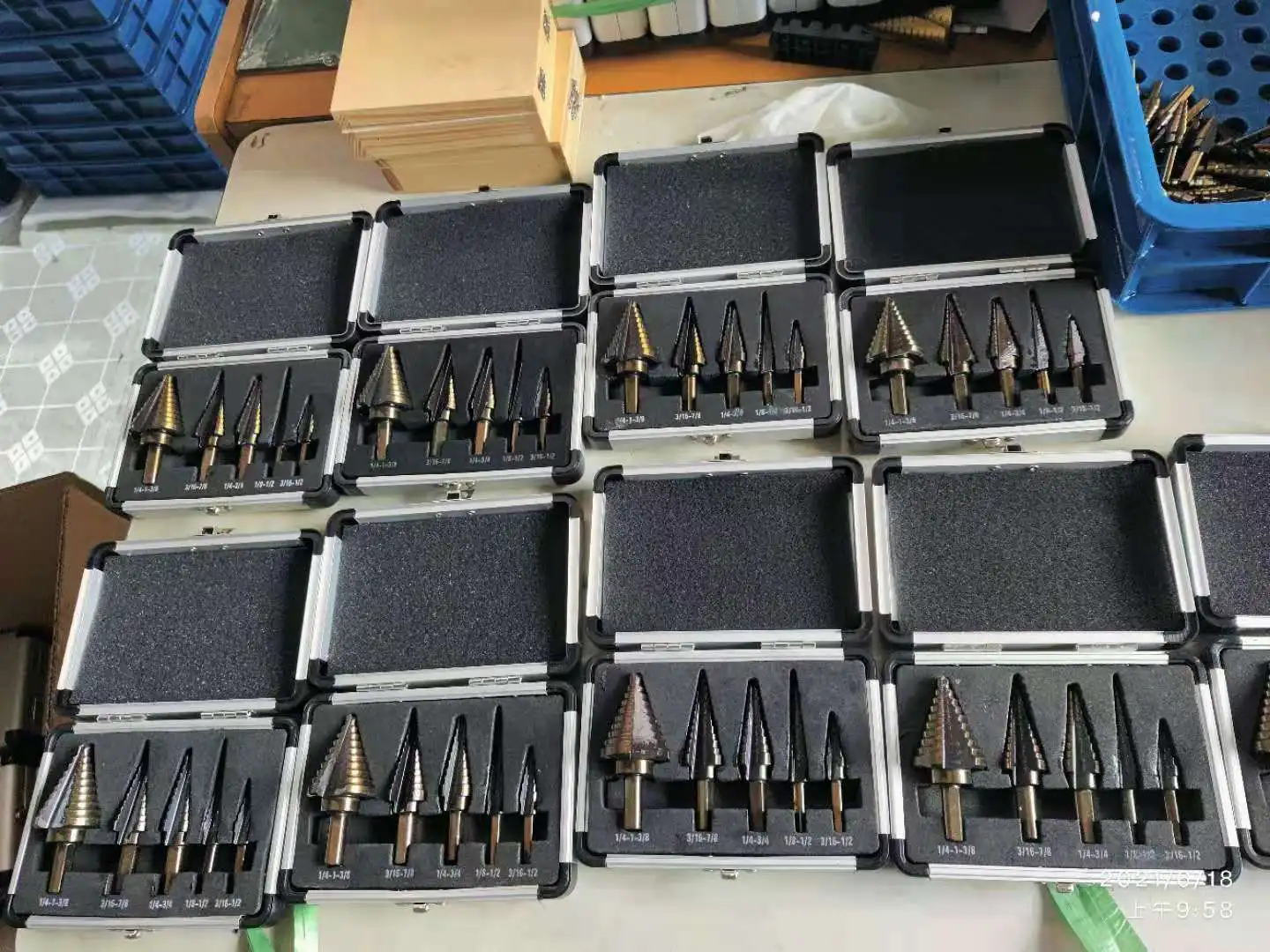 HENGLAI 4-12mm 4-20mm 4-32mm HSS Straight Groove Step Drill Bit Titanium Coated Wood Metal Hole Cutter Core Drilling Tools Set