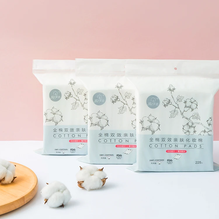 Safety material skin friendly cosmetic cotton makeup remover Cosmetic disposable cotton wool pads