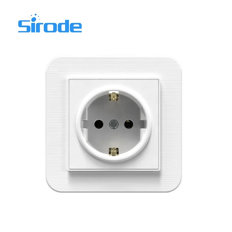 Sirode 9223 Series Europe Standard Modern White 2 Gang 2 Way Electrical Wall Light Switches And Sockets For Home