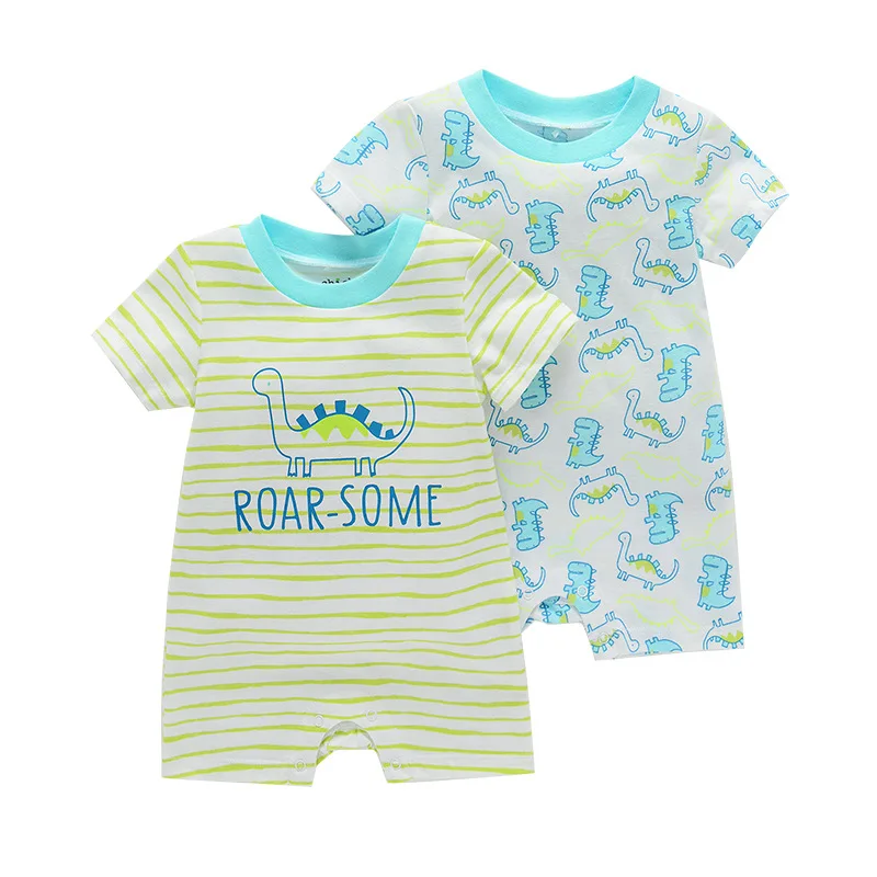 High quality baby romper baby boy and girl baby flat-footed romper suit Infant cartoon romper cotton knit 2pcs