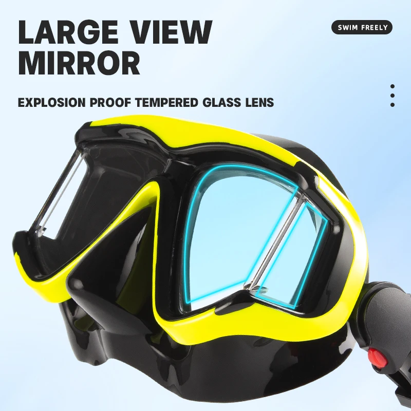 Transparent Silicone Skirt Strap Mask Tempered Glass Lens Goggles swim diving clothing accessories Snorkel Scuba Mask For Adults
