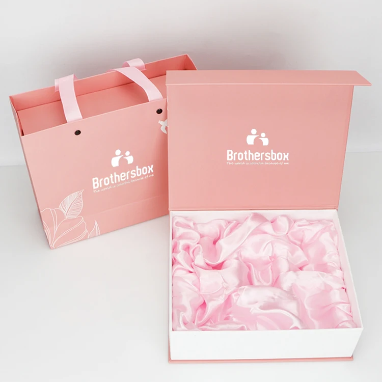 Black Magnetic Paper Wig Boxes Satin Luxury Boites Perruques Custom Logo Hair Bundle Extension Packaging