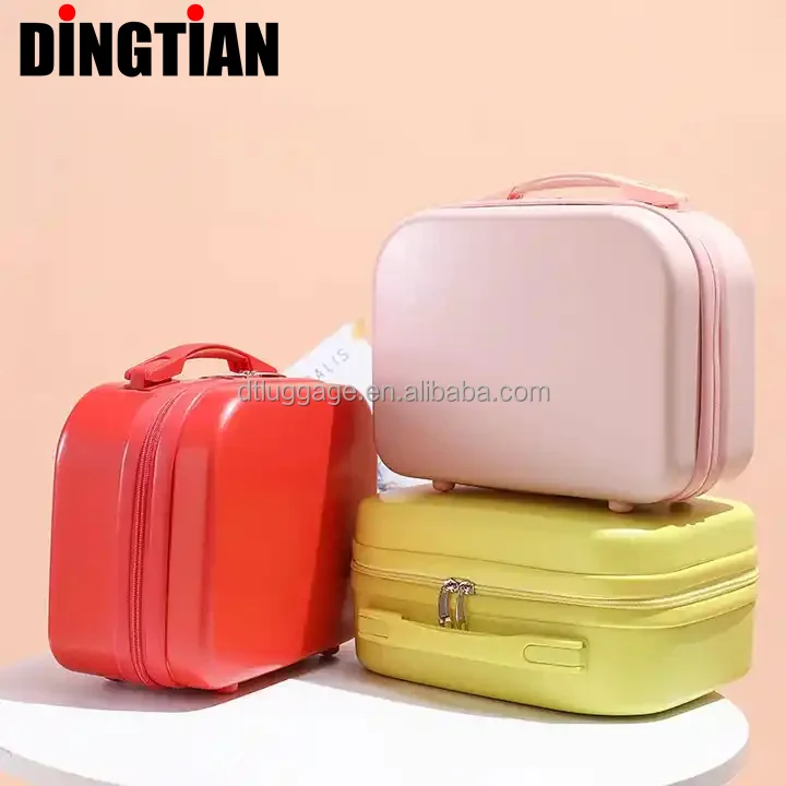Luggage Mini Cosmetic Case Women Beauty Makeup Hard Shell Storage Bag Organizer Travel Case Carrying Suitcase