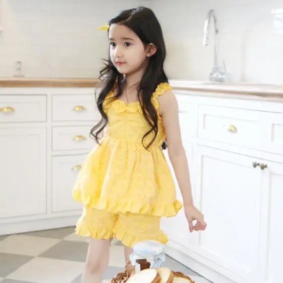 Hot Old Photos Low Price Girls Cotton Frock Child Clothes Clothing Set