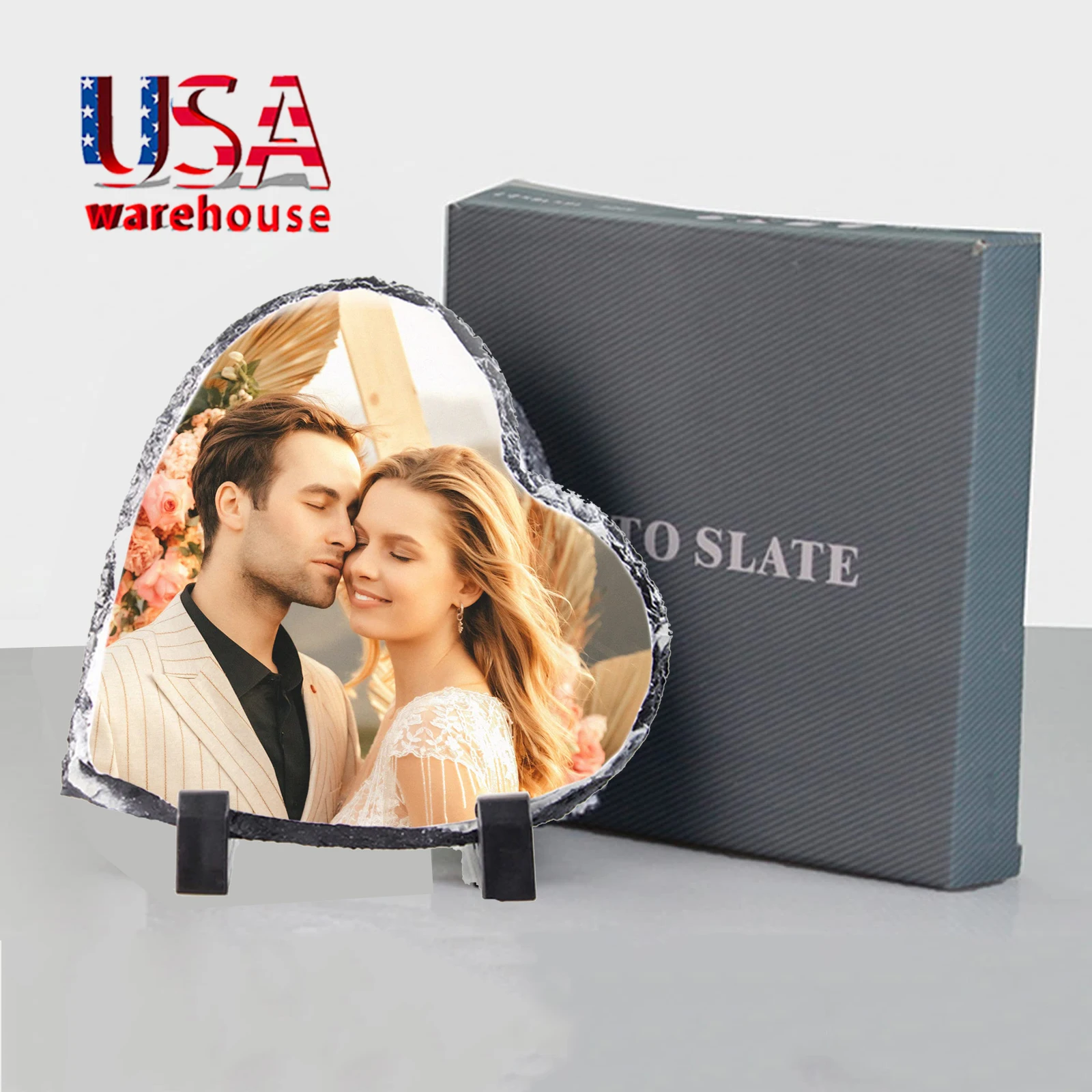 Wholesale high quality stone crafts blank sublimation plaque us warehouse wholesale sublimation rock slate photo slate