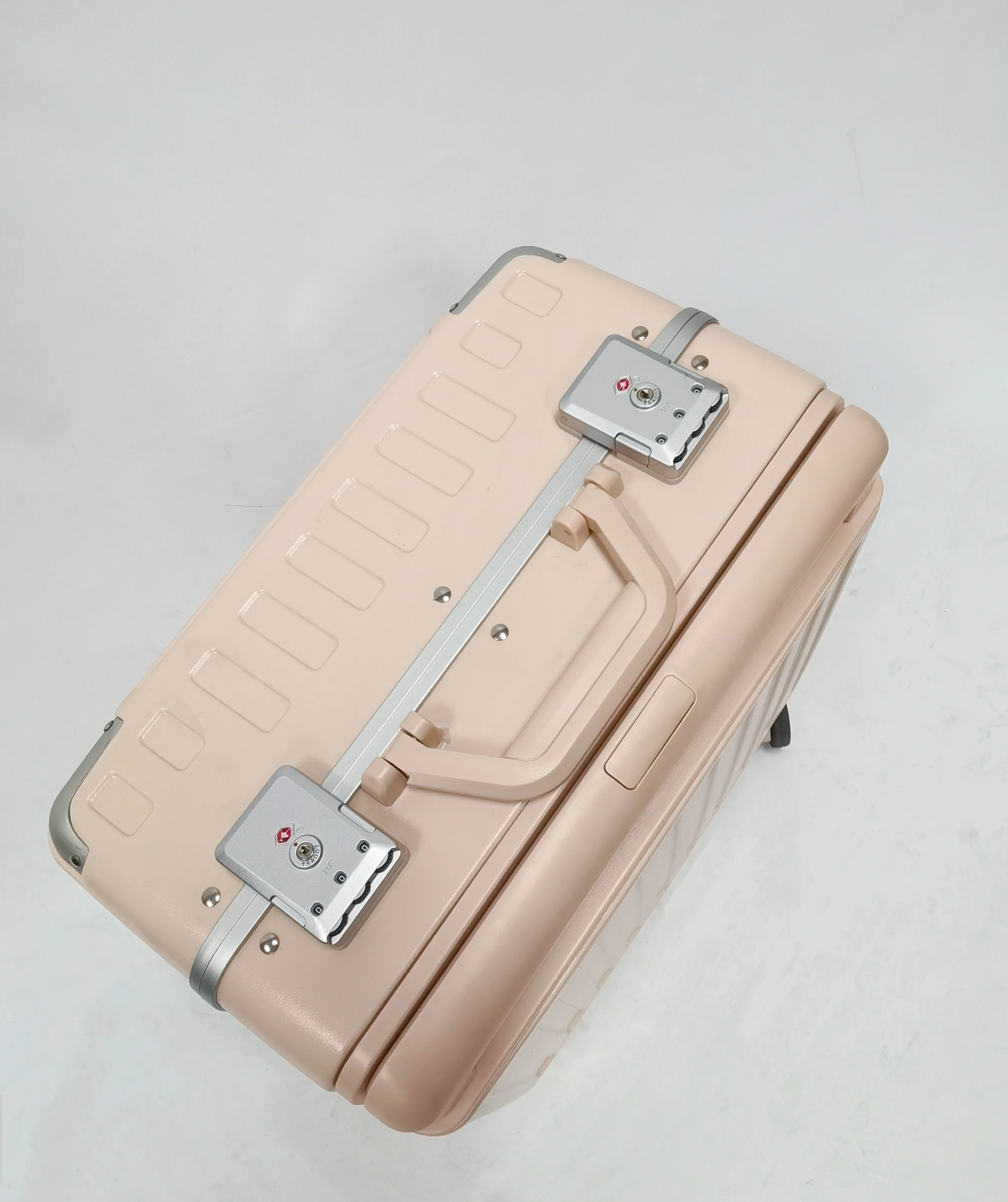 fashion luggage ABS+PC good quality luggage with zipper luggage with wide trolley handle