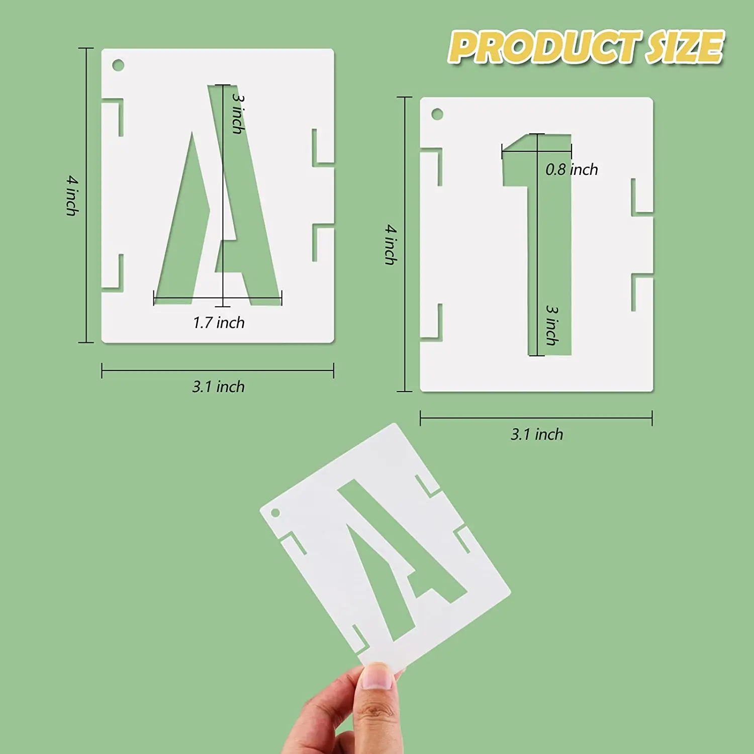 Letter Stencils and Number Stencils 3 Inch,Plastic Interlocking Alphabet Letter Templates Number Symbol Craft Stencils Kit for P