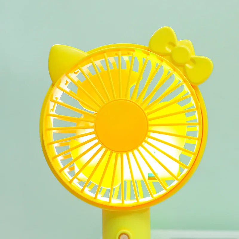 Hot Sale Round Cute Pink Small Fan With Usb Hand Held Rechargeable Fan Small  Mini  Fan