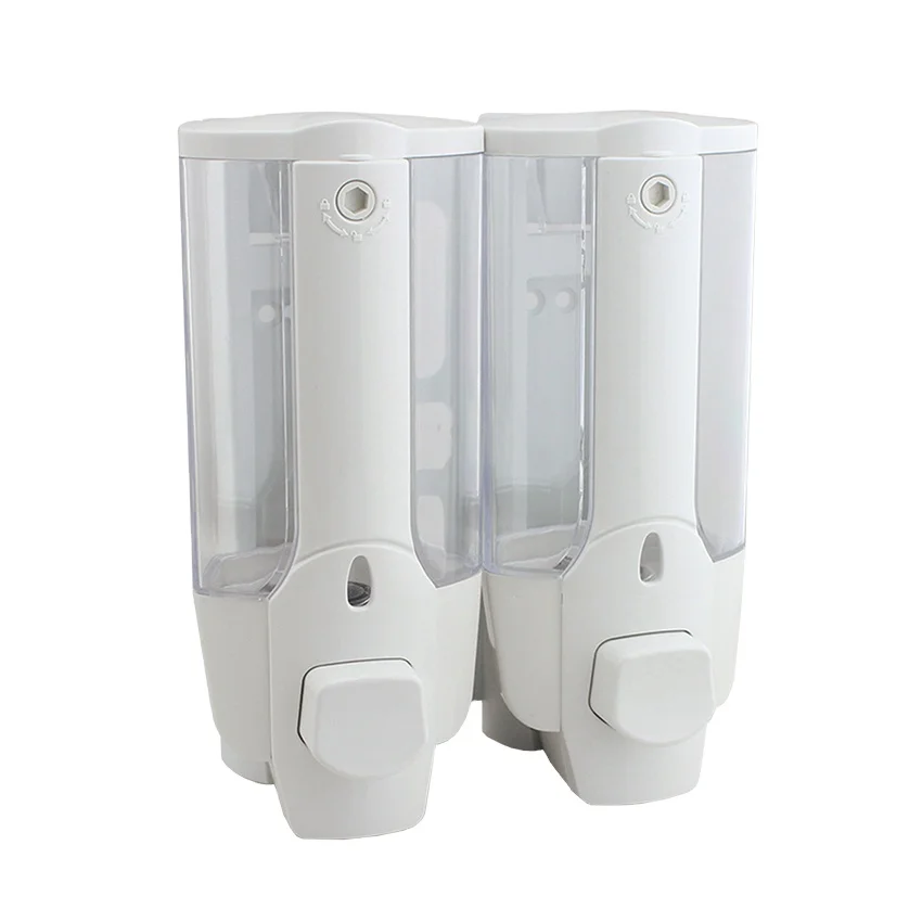 Wholesale Household Hotel White Double Plastic Shampoo Soap Dispenser