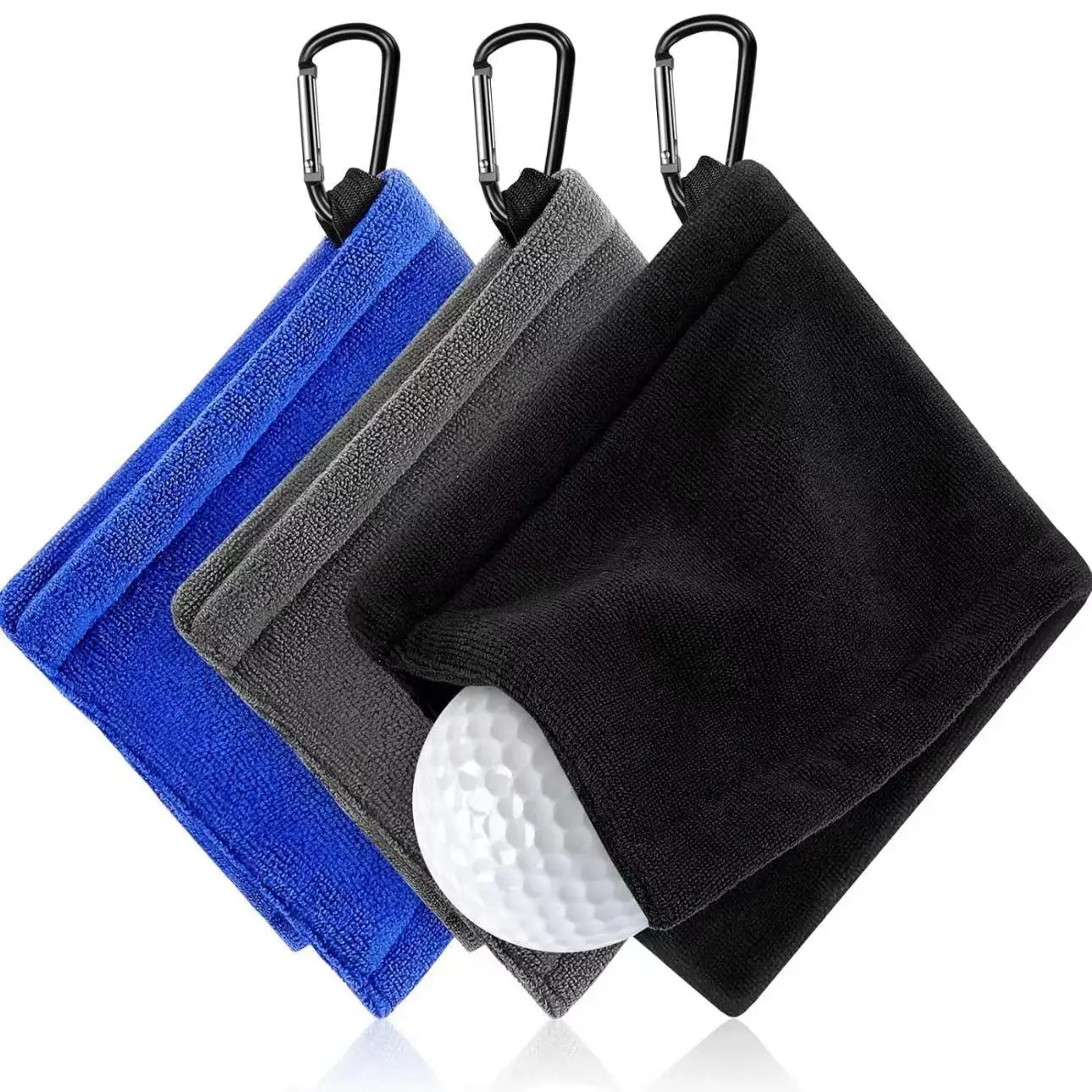 Manufacturer Logo Custom Waffle Golf Towel Logo Printed Sublimation Microfiber Golf Towel with Hook