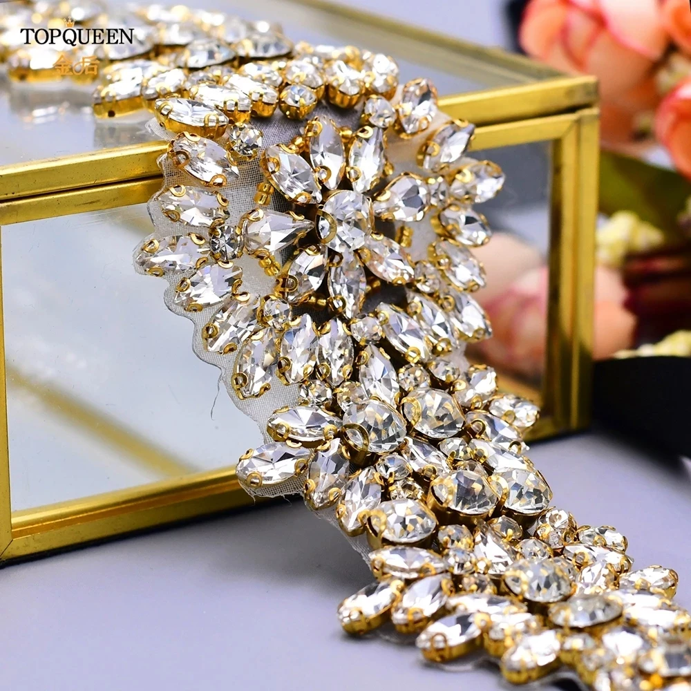 2022 Luxury Bridal Belt Rhinestone Applique Wedding Accessories Shiny Diamond Bling Bling Wedding Dress Waist DecorationBelt