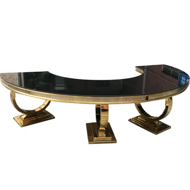 Современный Большой круглый обеденный стол с итальянской черной мраморной поверхностью и золотой основой
