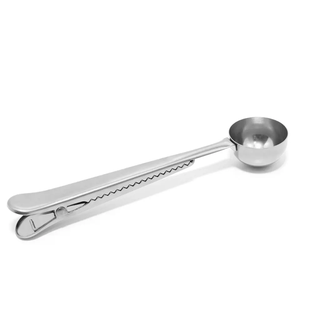 Wholesale Multifunction Kitchen Food Grade Measuring Stainless Steel Coffee Scoop With Clip
