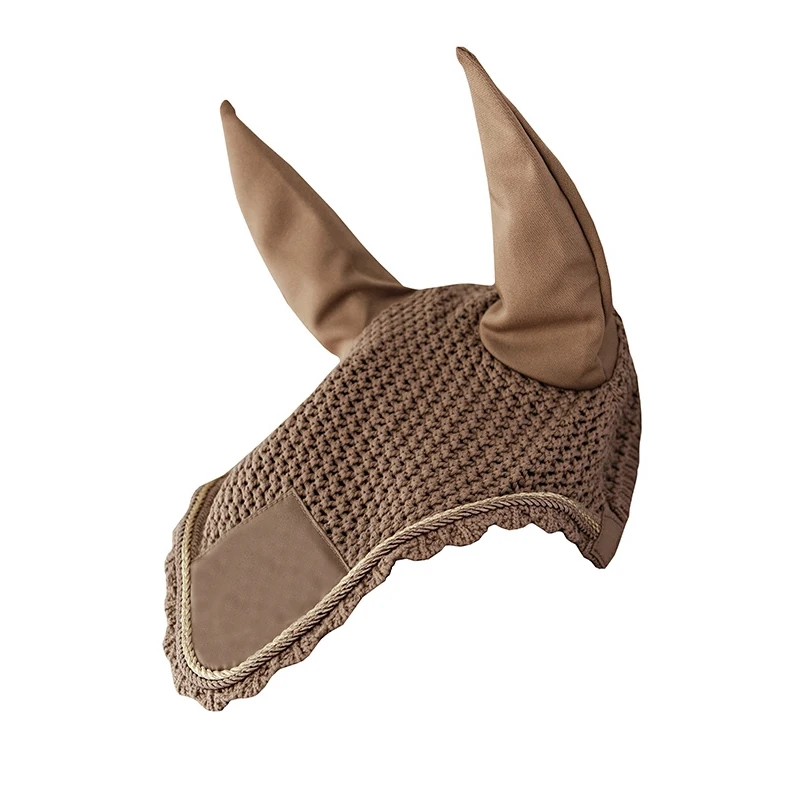 Top Quality Equestrian Products Horse Riding Ear Bonnet Customization Hand Knitted Mesh Horse Fly Veils