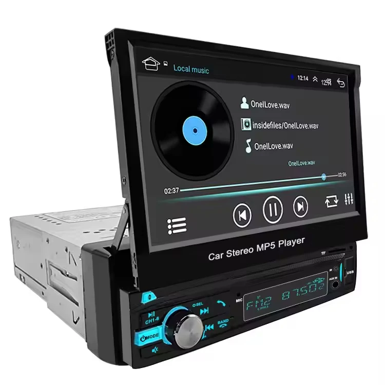 7 Inch auto retractable car player Wireless Car Display Digital 1din tv lcd mp5 player rearview mirror car video monitor with TV
