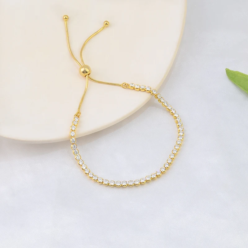 Wholesale Fashion Style Ice Zircon Stone 18K Gold Plated  Snake Bone Chain S925 Sterling Silver Tennis Bracelet Silver Jewelry