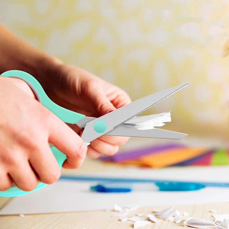 8 Inch Stainless steel  plastic handle  scissors for Office Home School