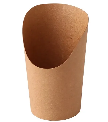 Custom printing PE coated kraft  paper cup diagonal cup / french fries cup
