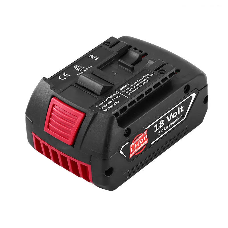 replacement 3000mah li-ion battery for power craft cordless drill 18v 2607336236 BAT609 BAT618G